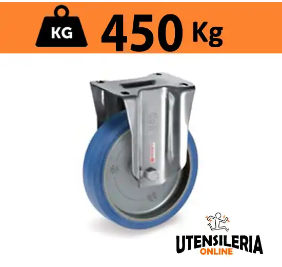 Popolare Ruota SIGMA ELASTIC 73 supporto PX INOX fisso max 450Kg