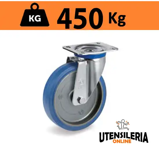 Scelto Dai Clienti Ruota SIGMA ELASTIC 73 con rullo supporto M rotante max 450Kg