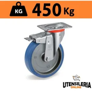 Ultime Pezzi Ruota SIGMA ELASTIC 73 con rullo supporto P con freno 450Kg