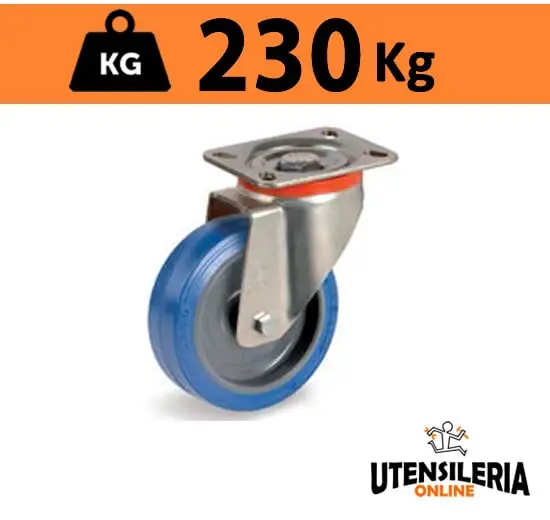 Ruota SIGMA ELASTIC 73 cuscinetto supporto P rotante max 230Kg Solo Oggi