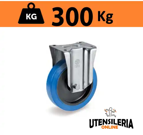 Ultime Pezzi Ruota gomma elastica 73AE supporto NL fisso portata max 300Kg