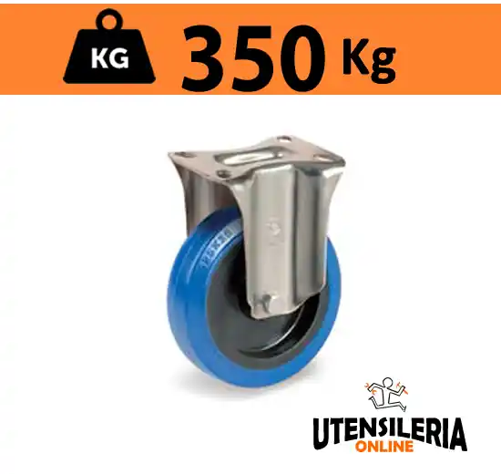Ruota gomma elastica 73AE supporto Pesante fisso max 350Kg A Buon Prezzo