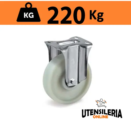 Spedizione Espresso Ruota monolitica a fibra di vetro 68FV supporto NL fisso 220Kg