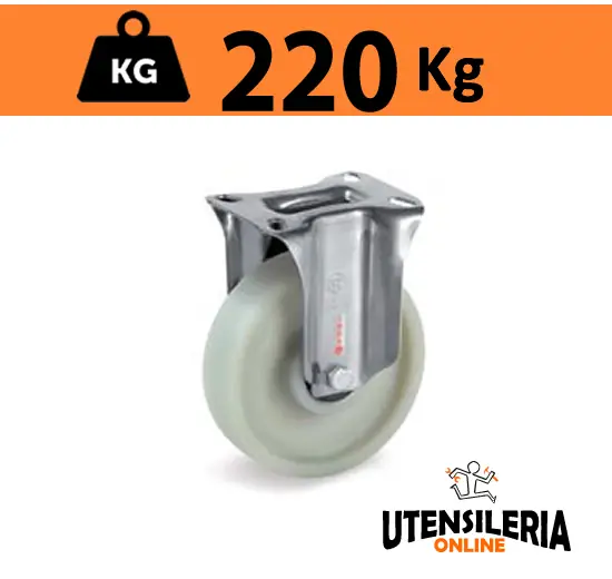 Sconto Ruota a fibra di vetro 68FV supporto INOX NLX fisso max 220Kg