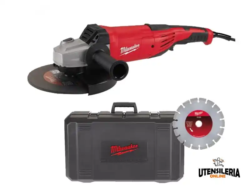 Smerigliatrice angolare Milwaukee 2200W AG22-230 D-SET con disco in valigetta Promozione Esclusiva