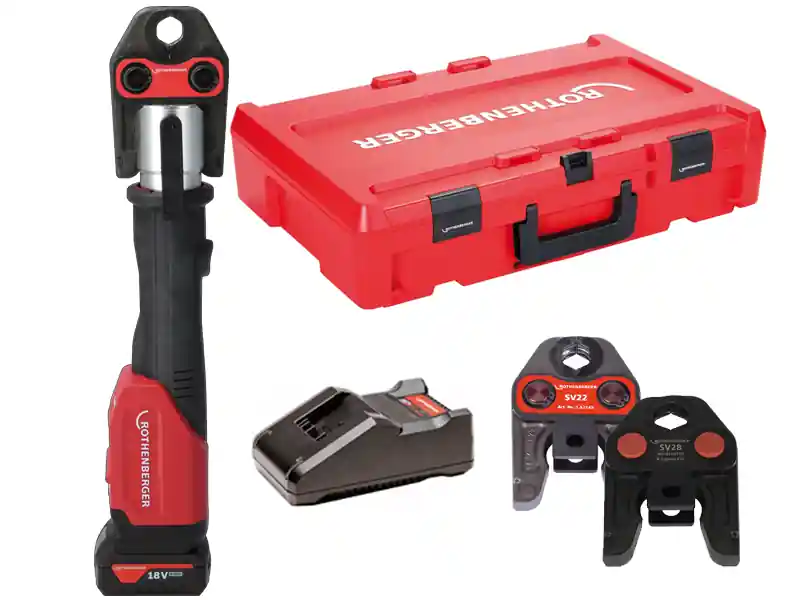 Rothenberger pressatrice Romax 4000 AMPShare con batteria, caricabatterie e 3 ganasce SV Occasione Imperdibile