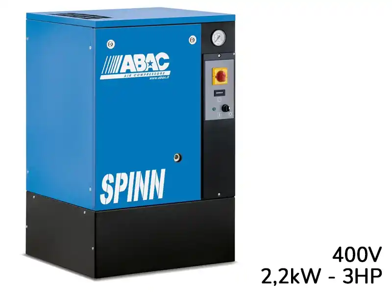 Compressore elettropneumatico ABAC Spinn 2,2 400V a pavimento ad avviamento diretto, 8-10 bar A Buon Prezzo