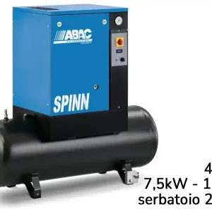 Compra Adesso Compressore elettropneumatico ABAC Spinn 7,5 400V ad avviamento diretto su serbatoio 270lt, 8-10bar