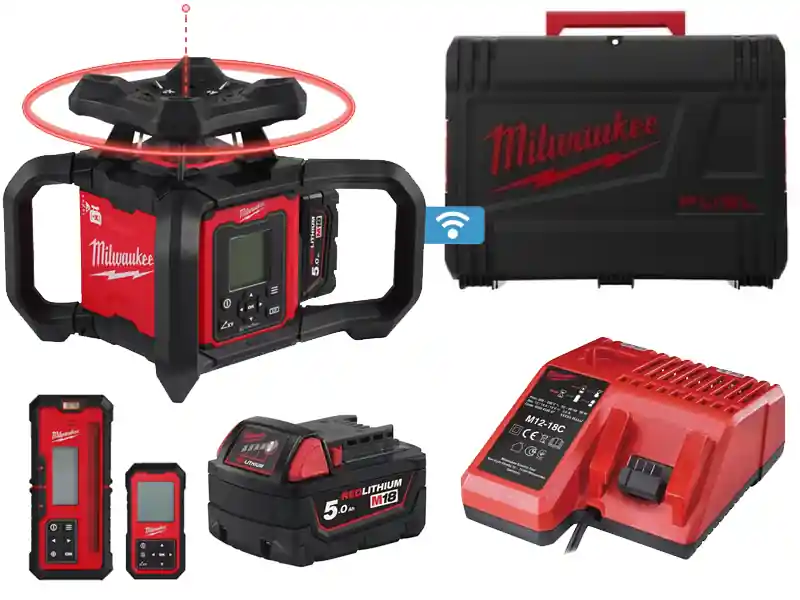 Livella laser rotante Milwaukee M18 Fuel RLOHV One-Key raggio orizzontale/verticale rosso, 1200mt Più Venduto