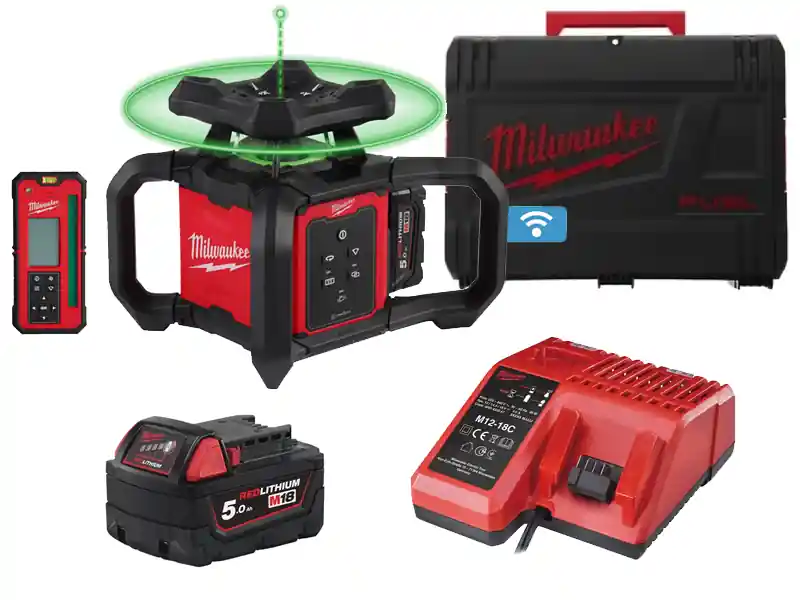 Livella laser rotante Milwaukee M18 Fuel RLO One-Key raggio orizzontale/verticale verde, 300mt Sconto