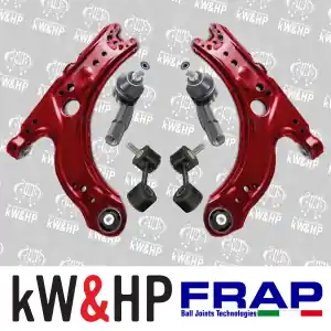 BRACCI BRACCETTI TRAPEZI OSCILLANTI RINFORZATI FRAP + BIELLETTE + TESTINE STERZO VW GOLF IV AUDI A3 SEAT LEON Spedizione Espresso