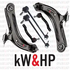 kW&HP COPPIA BRACCI BRACCETTI TRAPEZI OSCILLANTI + BIELLETTE + TESTINE STERZO NISSAN QASHQAI / QASHQAI +2 I Prezzo Ridotto
