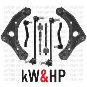 kW&HP COPPIA BRACCI BRACCETTI TRAPEZI OSCILLANTI + BIELLETTE + TESTINE STERZO PER NISSAN MICRA IV (K13K) Soddisfatti O Rimborsati
