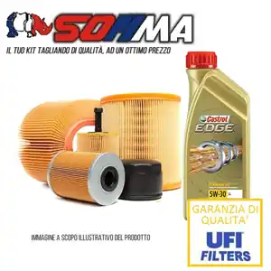 Spedito Oggi KIT TAGLIANDO 4 FILTRI + 5 LITRI OLIO CASTROL EDGE 5W30 PER Audi/A4 (8E2, B6)1.9 TDI 74KW 101CV