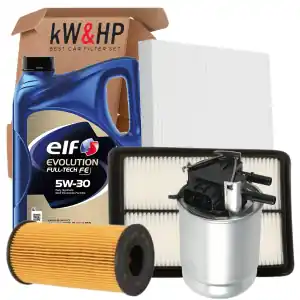 Novità KIT TAGLIANDO 4 FILTRI + 5LT OLIO ELF 5W30 PER NISSAN QASHQAI J11 II KADJAR KOLEOS 1.5 DCI 115CV