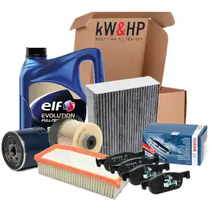 KIT TAGLIANDO 4 FILTRI + OLIO MOTORE ELF 5W30 E PASTIGLIE ANTERIORI PER RENAULT CAPTUR CLIO IV DACIA DUSTER SANDERO 1.5 DCI Super Prezzo