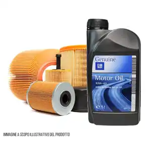 Compra Oggi Stesso Kit tagliando auto, kit quattro filtri e 4 litri olio motore GM General Motors 10W40 (KF0098/fo)