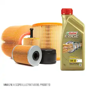 Kit tagliando auto, kit quattro filtri e 5 litri olio motore Castrol Edge 5W30 (KF0090/fo) Offerta Speciale