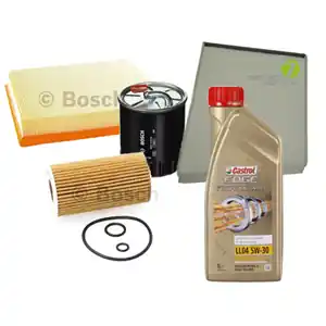 Ultime Pezzi Kit tagliando auto, kit quattro filtri e 7 litri olio motore Castrol Edge 5W30 (KF0092/fo)