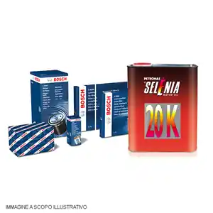 Bestseller Kit tagliando auto, kit tre filtri Bosch e 3 litri olio motore Selenia 20K 10W40 (KF0094/bo)