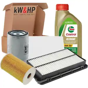 KIT TAGLIANDO FILTRI OLIO ORIGINALE CASTROL 5W30 PER HYUNDAI TUCSON II 1.7 CRDI 85KW 116 CV Spedito Oggi