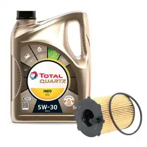 KIT TAGLIANDO OLIO MOTORE TOTAL QUARTZ INEO ECS 5W30 5LT E FILTRO OLIO UFI Subito Disponibile