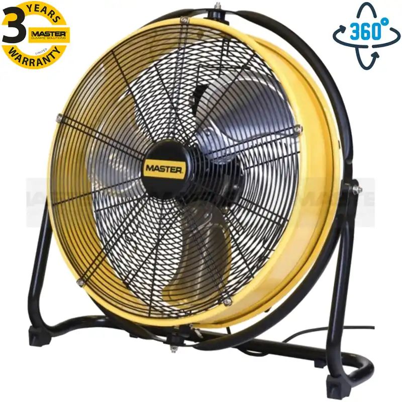 Spedizione Espresso Ventilatore Industriale ad Alta Portata 6.600 m³/h MASTER Portatile Orientabile 3 Velocità in Acciaio modello DF 20P