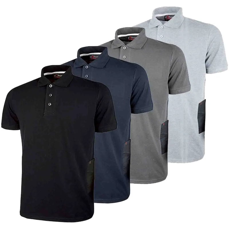 Reso Gratuito Polo Shirt Manica Corta da Lavoro U-POWER T-Shirt con Colletto 65% Cotone Slim-Fit con Taschino Laterale per Uomo e Donna Unisex modello GAP