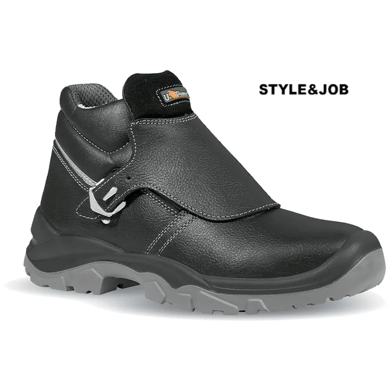 Scarpe Antinfortunistiche Alte da Lavoro U-POWER in Pelle per SALDATORI Nere con Protezione Metatarso dei Lacci per Uomo e Donna Unisex modello CROCODILE S3 FO SR Nuovo Arrivo