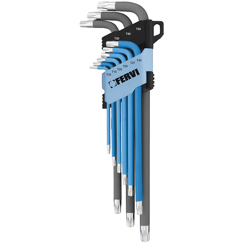 Non Perdere Serie 9 Chiavi TORX Colorate FERVI Brugola Piegate DIN 911 in Acciaio Mo-V articolo 0545/TF
