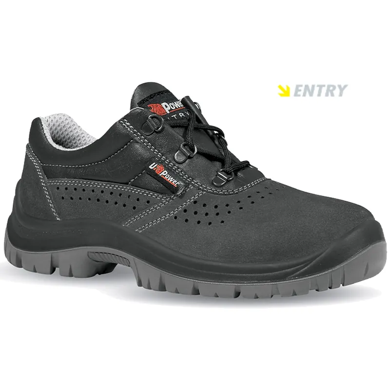Scarpe Antinfortunistiche Basse da Lavoro U-POWER Estive in Pelle Scamociata Forata con Puntale e Antiperforazione in Acciaio per Uomo e Donna Unisex modello MOVIDA S1P FO SR Economico