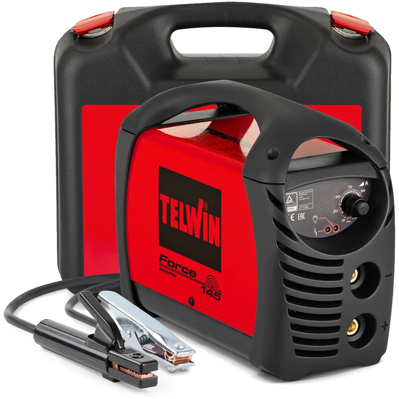 Saldatrice Inverter 130A ad Elettrodo TELWIN Saldatura MMA Monofase 230V Portatile con Valigetta e Accessori modello FORCE 145 CARRY CASE Più Venduto