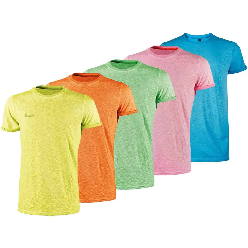 Di Tendenza T-Shirt Manica Corta da Lavoro U-POWER 100% Cotone Fiammato ESTIVA per Uomo e Donna Unisex Maglietta Traspirante modello FLUO