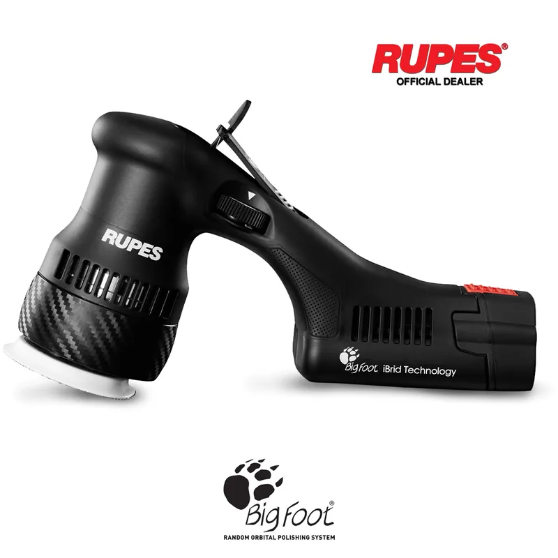 Lucidatrice Rotorbitale Orbita Ø 12 mm a Batteria 18V RUPES BigFoot con Platorello Ø 75 mm Detailing Tecnologia Mini iBrid modello HLR75 Di Tendenza