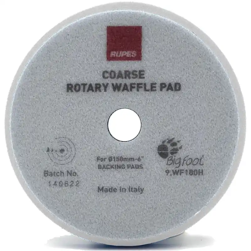 Tampone Bianco in Spugna RUPES Velcrato per Micro Imperfezioni Finitura Extra Gloss Lucidatura Carrozzeria con Rotative modello BigFoot ROTARY WAFFLE ULTRAFINE 9.WF Series S Vendita Finale