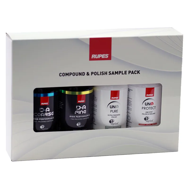 Direttamente Dal Produttore Set 4 Creme Abrasive RUPES Compound & Polish Sistema D-A in Flaconi da 125 ml per Tutti gli Step di Lucidatura della Carrozzeria modello BigFoot Sample Pack 9.TSKITA
