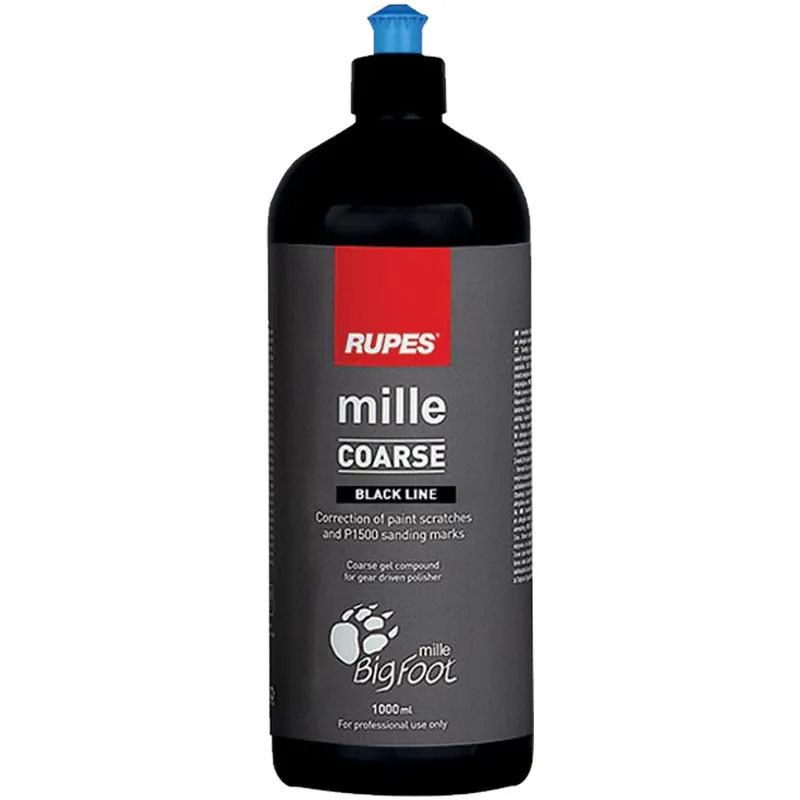 A Buon Prezzo Pasta Abrasiva RUPES Crema Polish Mille Black Edition Compound Lucidante Rimozione di Grandi Difetti ad Alto Taglio per Lucidatrici Rotorbitali Gear Driven modello BigFoot MILLE COARSE BLACK