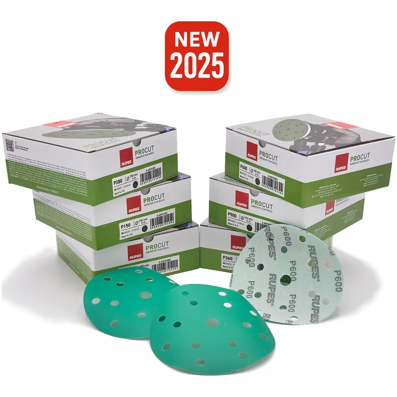 Dischi Abrasivi Professionali RUPES in Film Ceramico e Ossido di Alluminio Carteggiatura per Vernice Primer Carrozzeria Automotive Falegnameria PROCUT ABRASIVE FILM Reso Gratuito