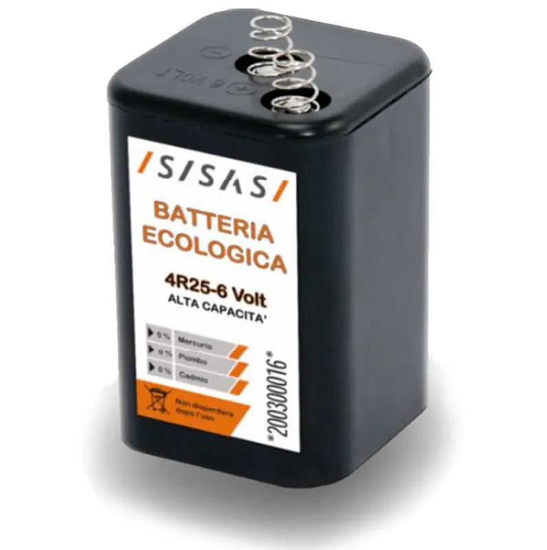 Non Perdere Batteria Ecologica 6V 7Ah SISAS per Lampeggiante Lampada LED da Cantiere 4R25
