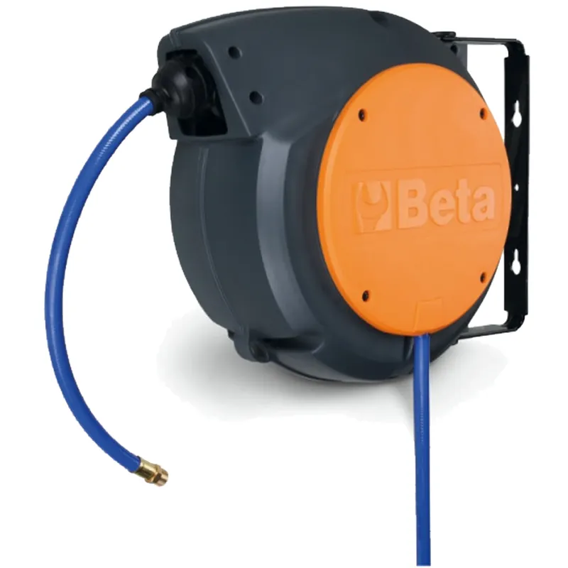 Offerta Lampo Avvolgitubo Automatico BETA TOOLS per Aria Compressa e Acqua con tubo 8×12 mm di Lunghezza 10 Metri con Corpo in Plastica Antiurto, Staffa Orientabile 180° e Sistema Riavvolgimento Automatico modello 1900S 8X10