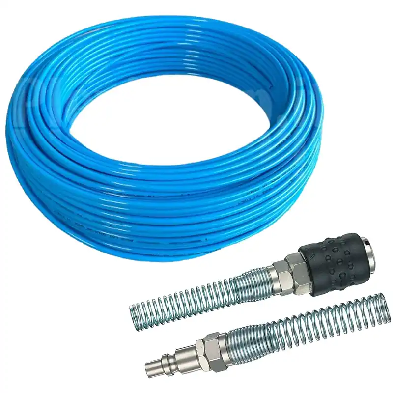 Tubo in Poliuretano 98 Azzurro per Aria Compressa Diametro 10x8mm Completo di Raccordi Rapidi Maschio e Femmina tipo OMNI Ordina Subito