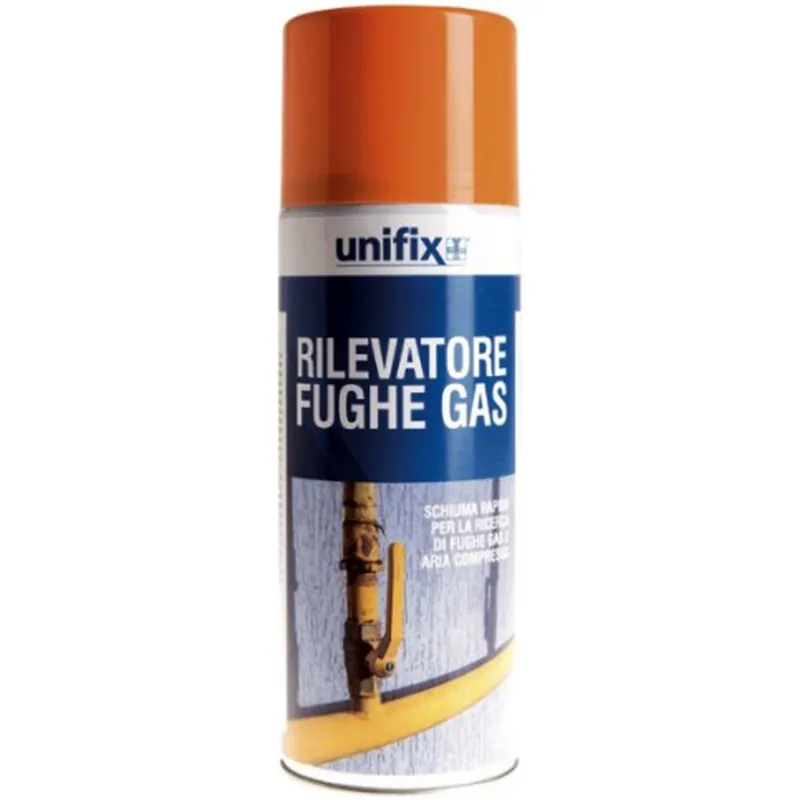 Rilevatore Fughe Gas Spray UNIFIX Schiumogeno Rapido per Rilevazione Perdite in Bomboletta da 400ml Nuova Collezione