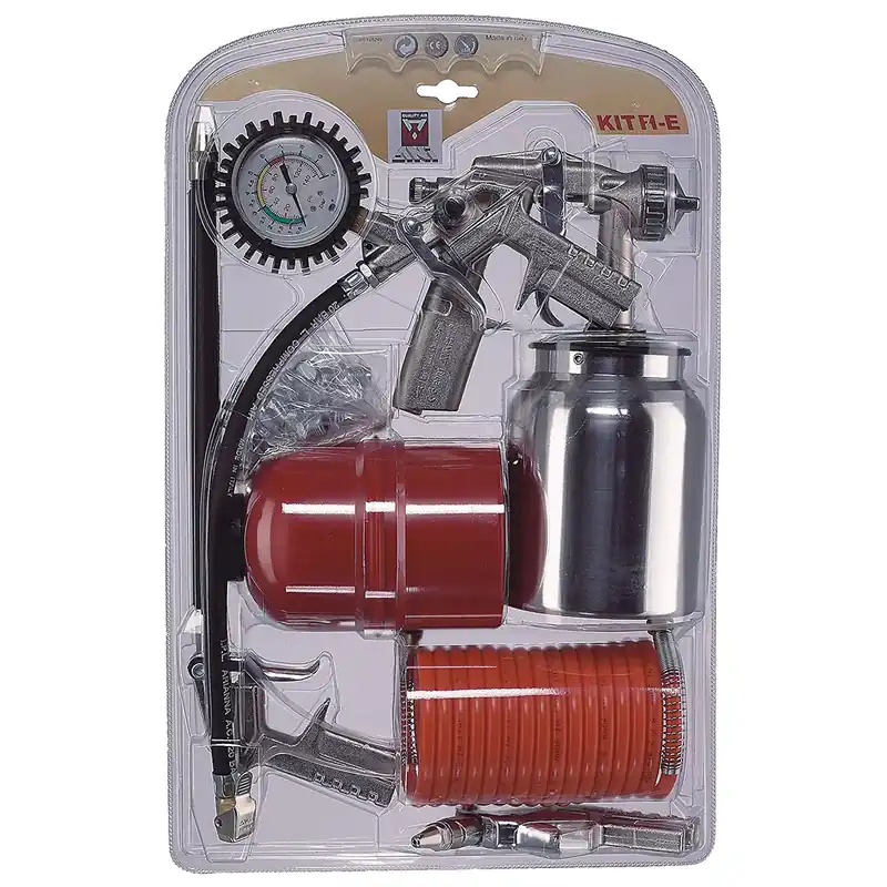 Assortimento Accessori per Compressore ANI Pistola Soffiaggio Manometro Tubo Aerografo Pistola Verniciatura modello KIT F1-E 11/A Offerta Del Giorno